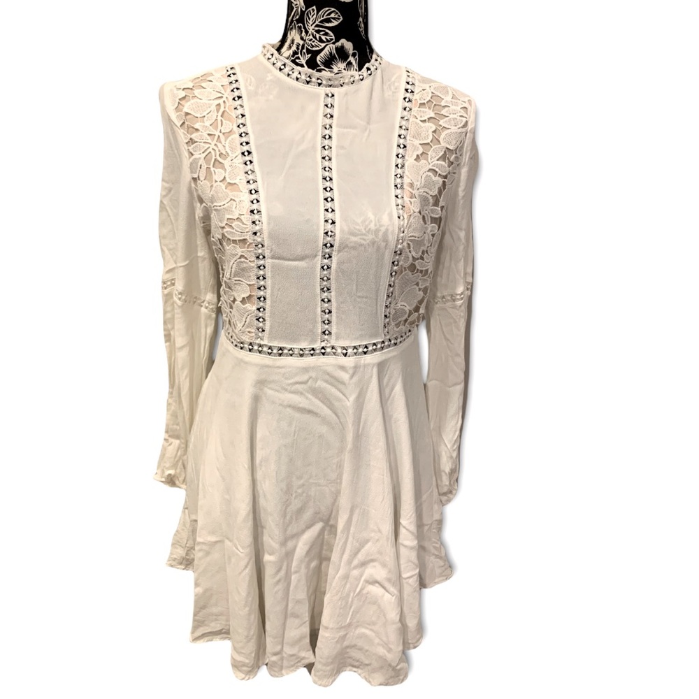 Whit long sleep short dress